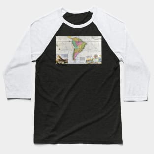 Ancient South America Map Baseball T-Shirt